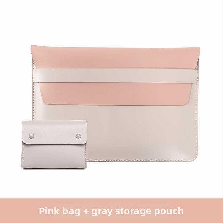 Obal na MacBook s vnútornou kapsou na počítač — PVC povrch, vnútorná podšívka z umelej kože, vodotesný a odolný voči opotrebeniu