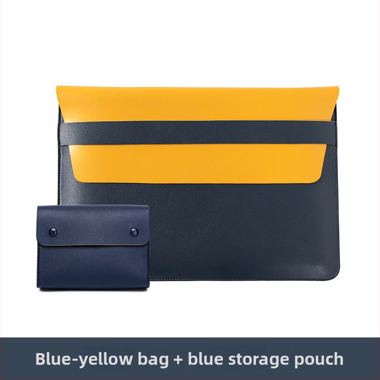 Obal na MacBook s vnútornou kapsou na počítač — PVC povrch, vnútorná podšívka z umelej kože, vodotesný a odolný voči opotrebeniu