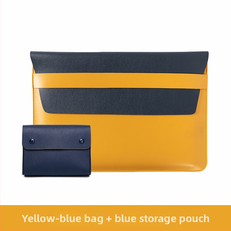 Obal na MacBook s vnútornou kapsou na počítač — PVC povrch, vnútorná podšívka z umelej kože, vodotesný a odolný voči opotrebeniu