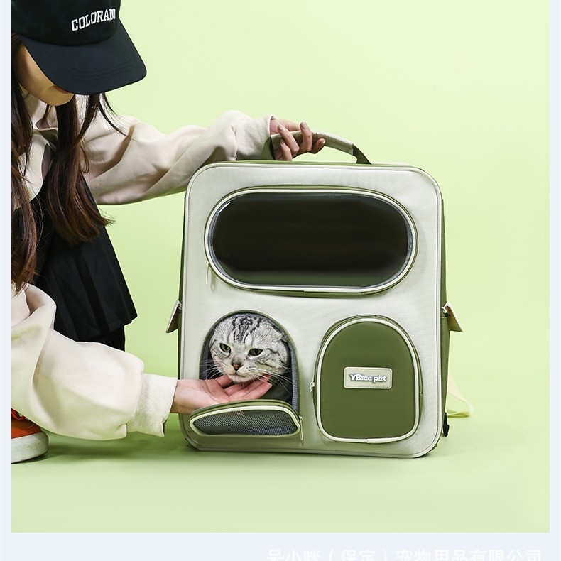 Чанта за домашни любимци — нейлон, капацитет за котки до 9 кг, марка Ybtoopet/yue bai rabbit, твърдост: средна до твърда