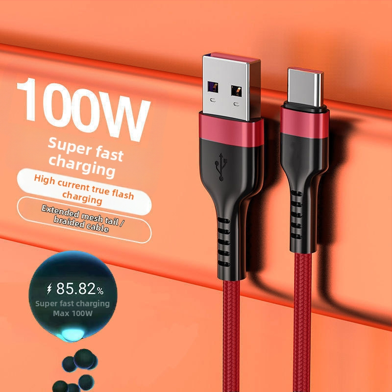 Kofi show USB-C заряден кабел – бързо зареждане, алуминиев корпус, максимална мощност 100W, Type-C интерфейс, единичен конектор