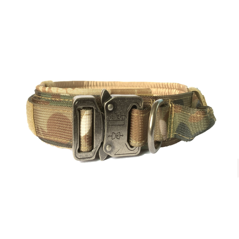 Kültéri taktikai kutyanyakörv – Flash Force denim, monokróm mintázat, minden évszakban, kutyáknak