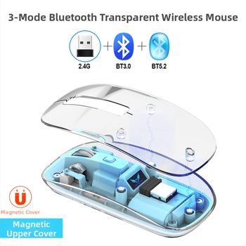 Безжична мишка T7 — тиха, презареждаща, 2400 DPI, 4 бутона, Bluetooth 2.4 GHz, обхват до 10 м