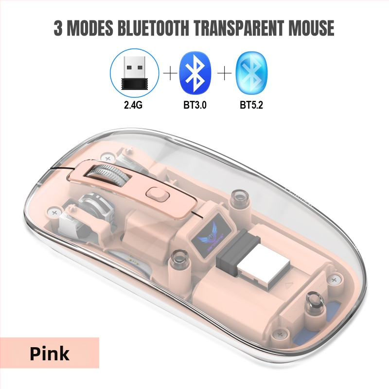 Безжична мишка T7 — тиха, презареждаща, 2400 DPI, 4 бутона, Bluetooth 2.4 GHz, обхват до 10 м