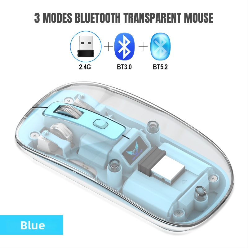 Безжична мишка T7 — тиха, презареждаща, 2400 DPI, 4 бутона, Bluetooth 2.4 GHz, обхват до 10 м