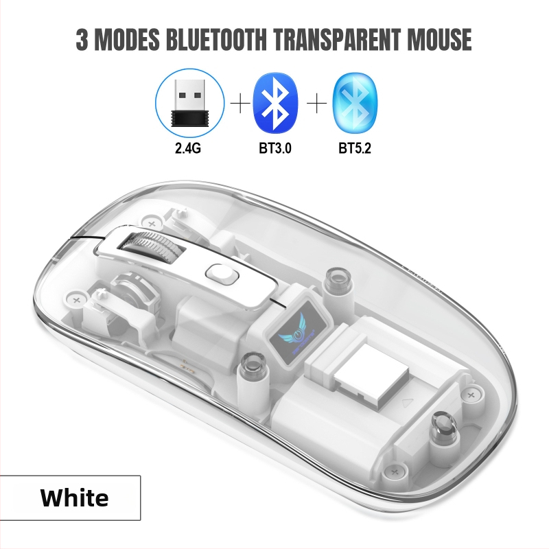 Безжична мишка T7 — тиха, презареждаща, 2400 DPI, 4 бутона, Bluetooth 2.4 GHz, обхват до 10 м