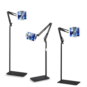 Suport podea pentru tabletă cu braț cantilever — metal, stil simplu, suport pentru telefon, pentru transmisiuni live și cursuri online