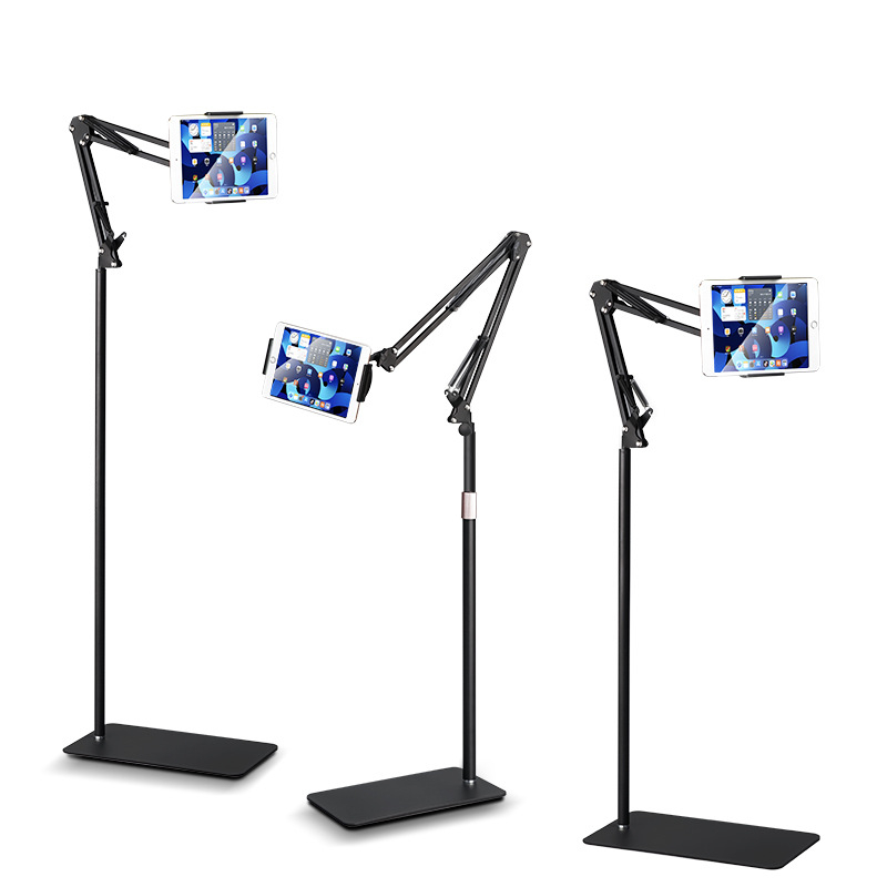 Suport podea pentru tabletă cu braț cantilever — metal, stil simplu, suport pentru telefon, pentru transmisiuni live și cursuri online