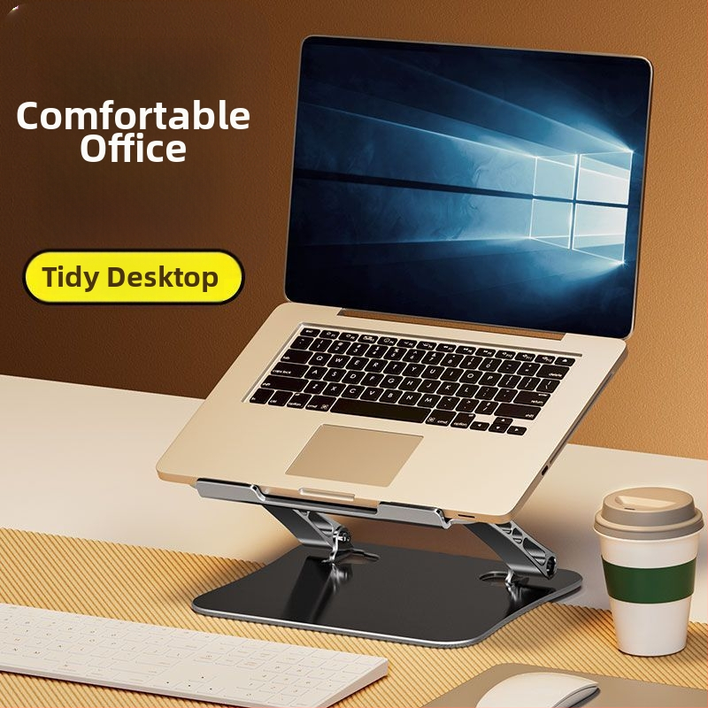 Nadstavec na notebook z hliníkovej zliatiny, skladací, výškovo nastaviteľný, s dvojúrovňovým chladením pre notebook a tablet