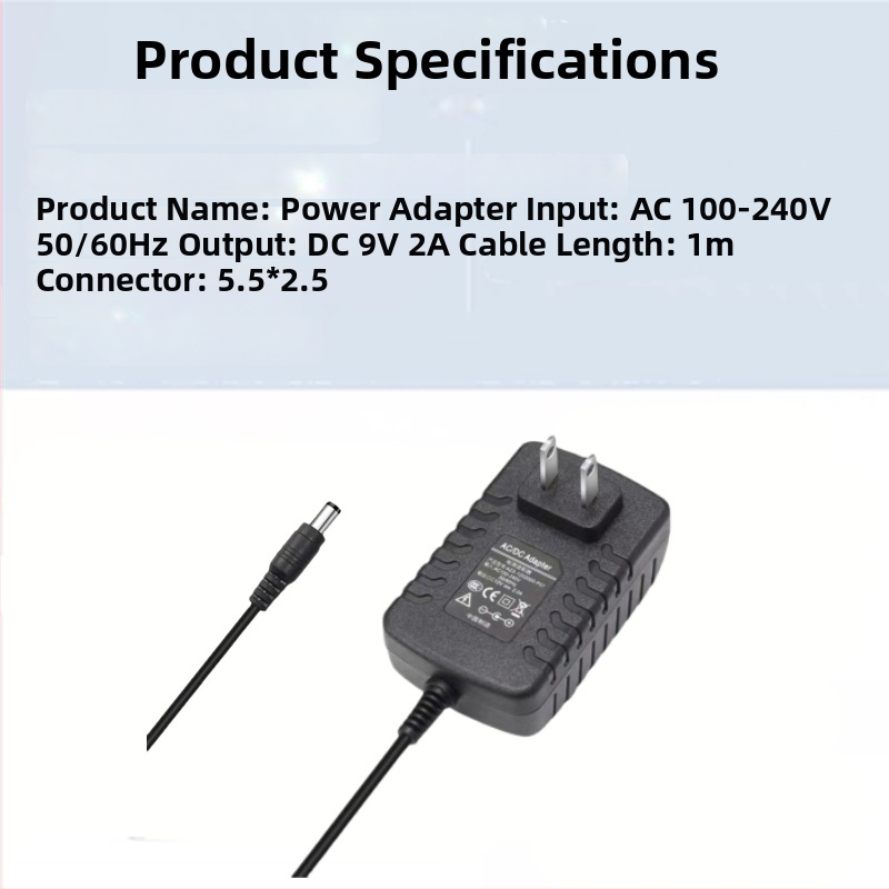 YXY-0920 9V 2A захранващ адаптер за DVD плеъри, EVD, малки телевизори и аудио устройства (вход 110-240V, изход 9V 1–2A)