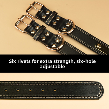 Κολάρο σκύλου – Δέρμα βοδιού, Πολυεπίπεδο σχέδιο, Δερμάτινο μενταγιόν (Μάρκα: Unique, Υλικό: Δέρμα βοδιού, Μενταγιόν: Δέρμα)