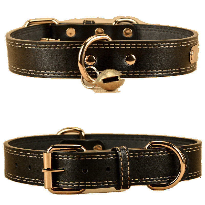 Κολάρο σκύλου – Δέρμα βοδιού, Πολυεπίπεδο σχέδιο, Δερμάτινο μενταγιόν (Μάρκα: Unique, Υλικό: Δέρμα βοδιού, Μενταγιόν: Δέρμα)
