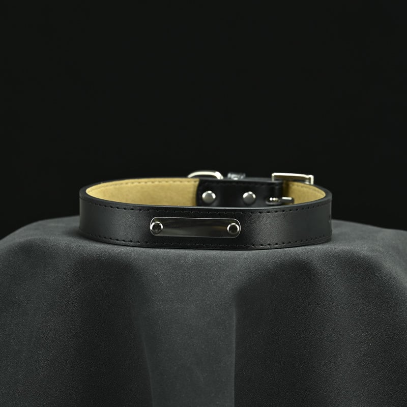 Κολάρο σκύλου – Δέρμα βοδιού, Πολυεπίπεδο σχέδιο, Δερμάτινο μενταγιόν (Μάρκα: Unique, Υλικό: Δέρμα βοδιού, Μενταγιόν: Δέρμα)