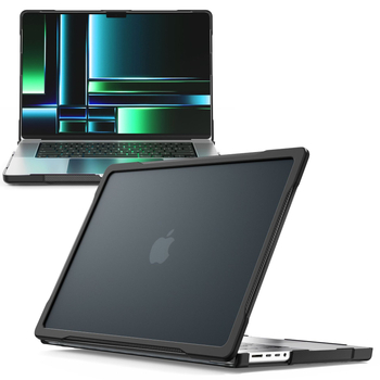 Notebooktás MacBook Pro 14 (2021) és MacBook Pro/Air — PU/TPU burkolat, állvány, hőelvezetés, csúszásmentes felület