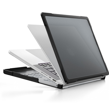 Notebooktás MacBook Pro 14 (2021) és MacBook Pro/Air — PU/TPU burkolat, állvány, hőelvezetés, csúszásmentes felület