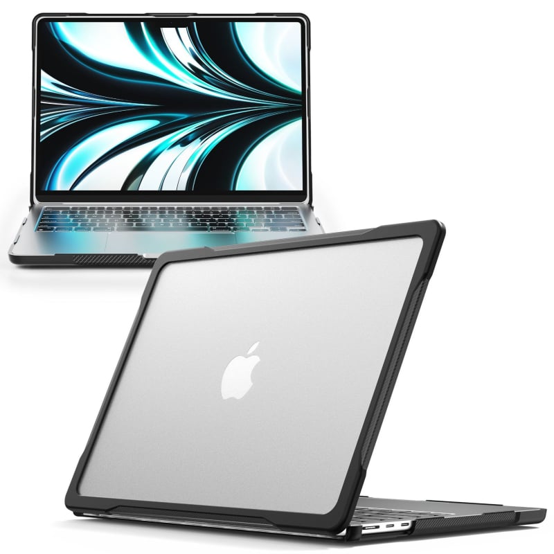 Notebooktás MacBook Pro 14 (2021) és MacBook Pro/Air — PU/TPU burkolat, állvány, hőelvezetés, csúszásmentes felület