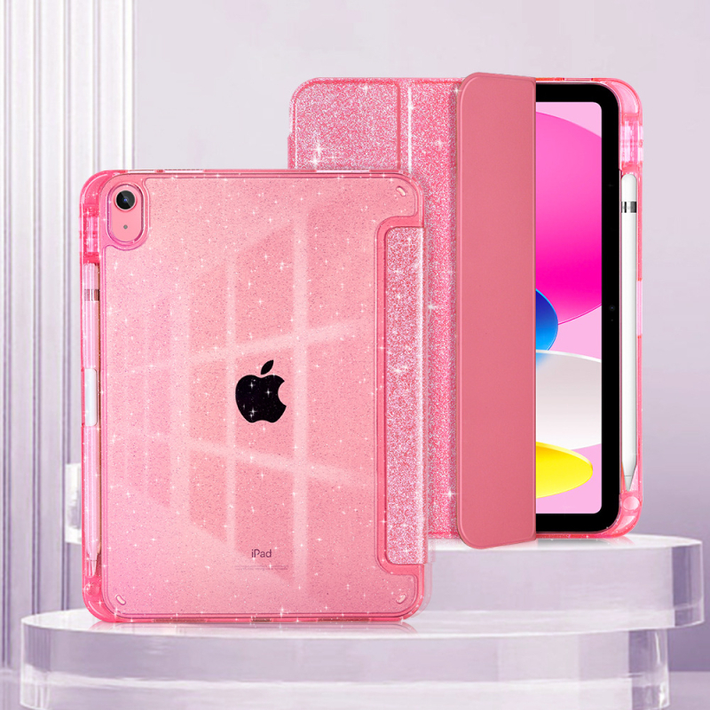 Θήκη tablet για iPad Air 4/5/6 με glitter, διαφανές περίβλημα, ανθεκτικό σε κραδασμούς, διάχυση θερμότητας, αντιδαχτυλικά αποτυπώματα