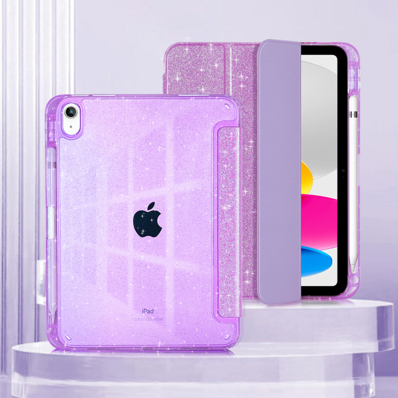 Θήκη tablet για iPad Air 4/5/6 με glitter, διαφανές περίβλημα, ανθεκτικό σε κραδασμούς, διάχυση θερμότητας, αντιδαχτυλικά αποτυπώματα