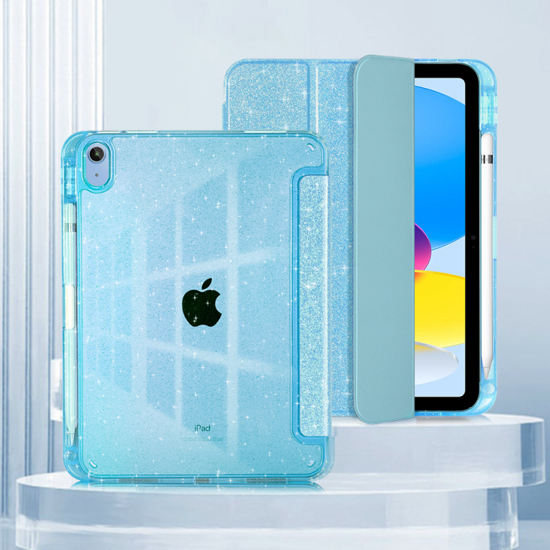 Θήκη tablet για iPad Air 4/5/6 με glitter, διαφανές περίβλημα, ανθεκτικό σε κραδασμούς, διάχυση θερμότητας, αντιδαχτυλικά αποτυπώματα