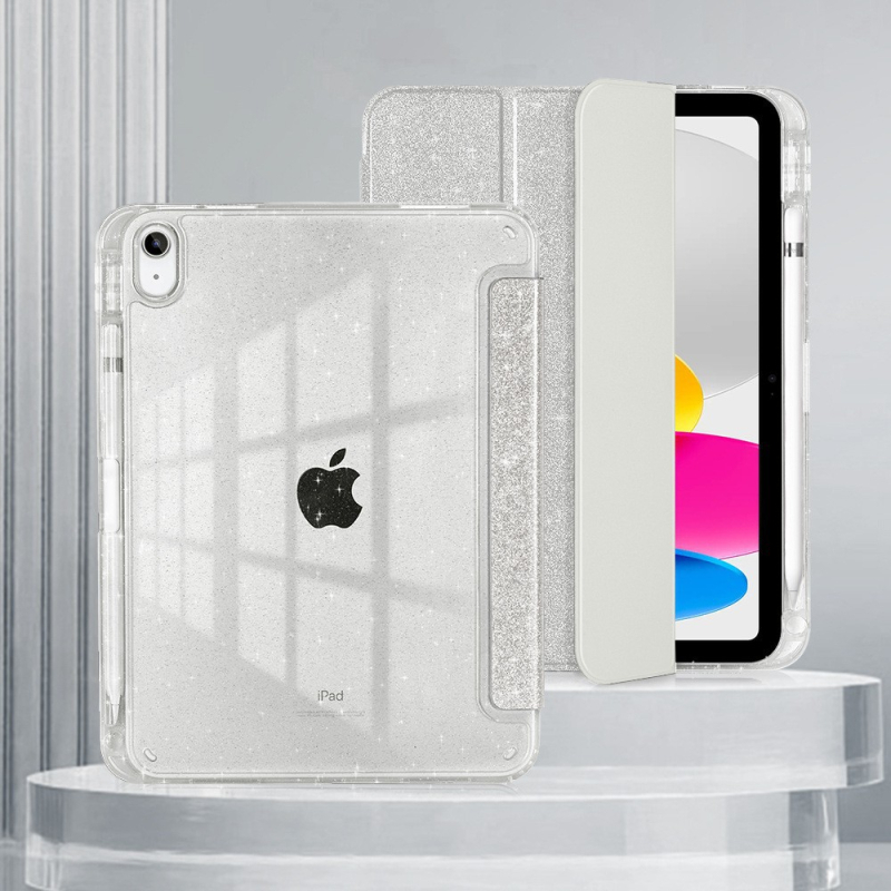 Θήκη tablet για iPad Air 4/5/6 με glitter, διαφανές περίβλημα, ανθεκτικό σε κραδασμούς, διάχυση θερμότητας, αντιδαχτυλικά αποτυπώματα