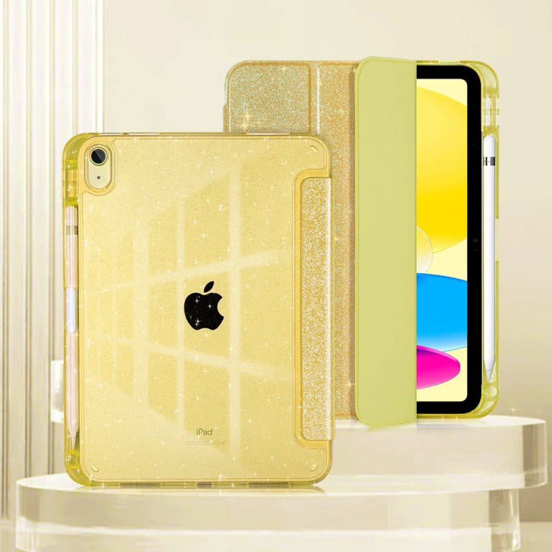 Θήκη tablet για iPad Air 4/5/6 με glitter, διαφανές περίβλημα, ανθεκτικό σε κραδασμούς, διάχυση θερμότητας, αντιδαχτυλικά αποτυπώματα