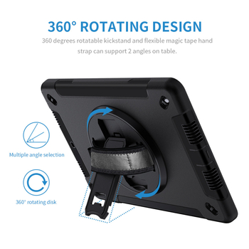 Protecție pentru tabletă Apple iPad 10.2, material TPU, rezistent la șocuri, rezistent la uzură, anti-cădere, cu suport încorporat