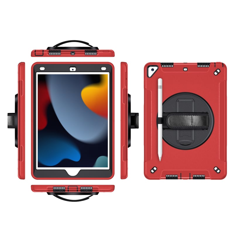 Protecție pentru tabletă Apple iPad 10.2, material TPU, rezistent la șocuri, rezistent la uzură, anti-cădere, cu suport încorporat