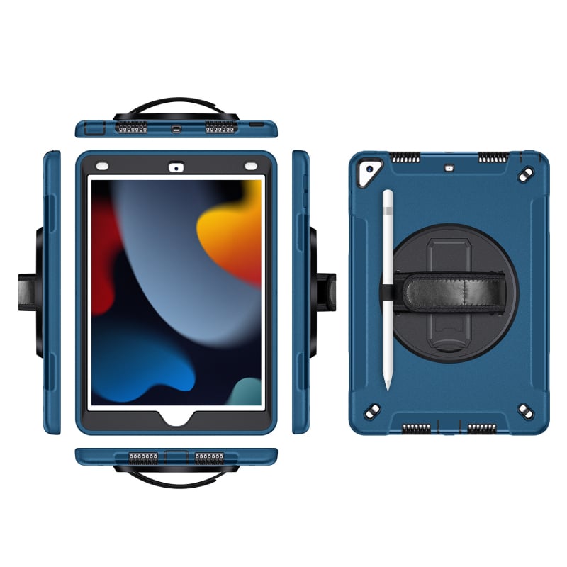 Protecție pentru tabletă Apple iPad 10.2, material TPU, rezistent la șocuri, rezistent la uzură, anti-cădere, cu suport încorporat