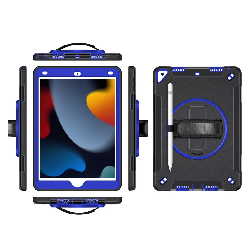 Protecție pentru tabletă Apple iPad 10.2, material TPU, rezistent la șocuri, rezistent la uzură, anti-cădere, cu suport încorporat