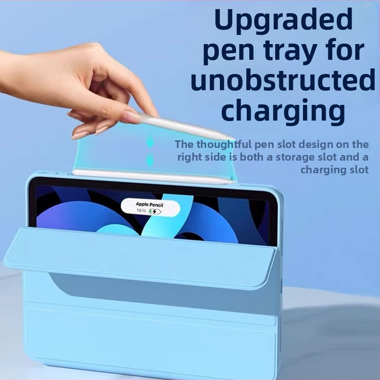 Husă de protecție tri-fold pentru iPad Pro 11, din acrilic, stil Flip, suport rotativ (orizontal/vertical), atașare magnetică, protecție împotriva căderilor, disipare căldură