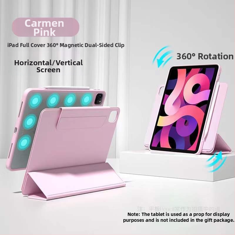 Husă de protecție tri-fold pentru iPad Pro 11, din acrilic, stil Flip, suport rotativ (orizontal/vertical), atașare magnetică, protecție împotriva căderilor, disipare căldură