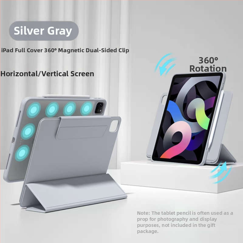 Husă de protecție tri-fold pentru iPad Pro 11, din acrilic, stil Flip, suport rotativ (orizontal/vertical), atașare magnetică, protecție împotriva căderilor, disipare căldură