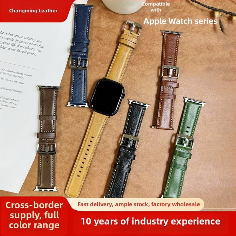 Kožni remen za Apple Watch Series Slim-Fit s pliš teksturom