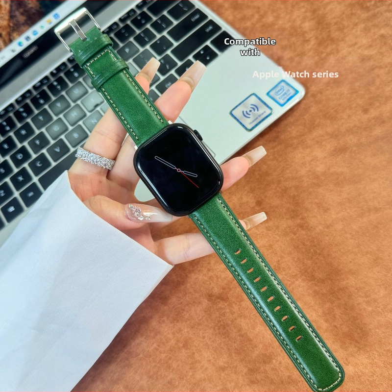 Kožni remen za Apple Watch Series Slim-Fit s pliš teksturom