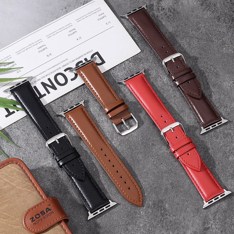 Brățară de ceas din piele naturală pentru Apple Watch SE și S8 — design original; Origine: Chaozhou; Lansare: toamna 2024