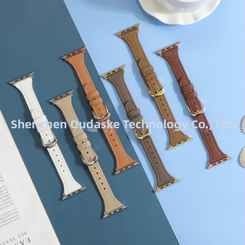 Apple Watch rihm looduslikust nahast liči-tekstuuriga, õhuke disain, ühildu Apple Watch Series 4–8 ja SE