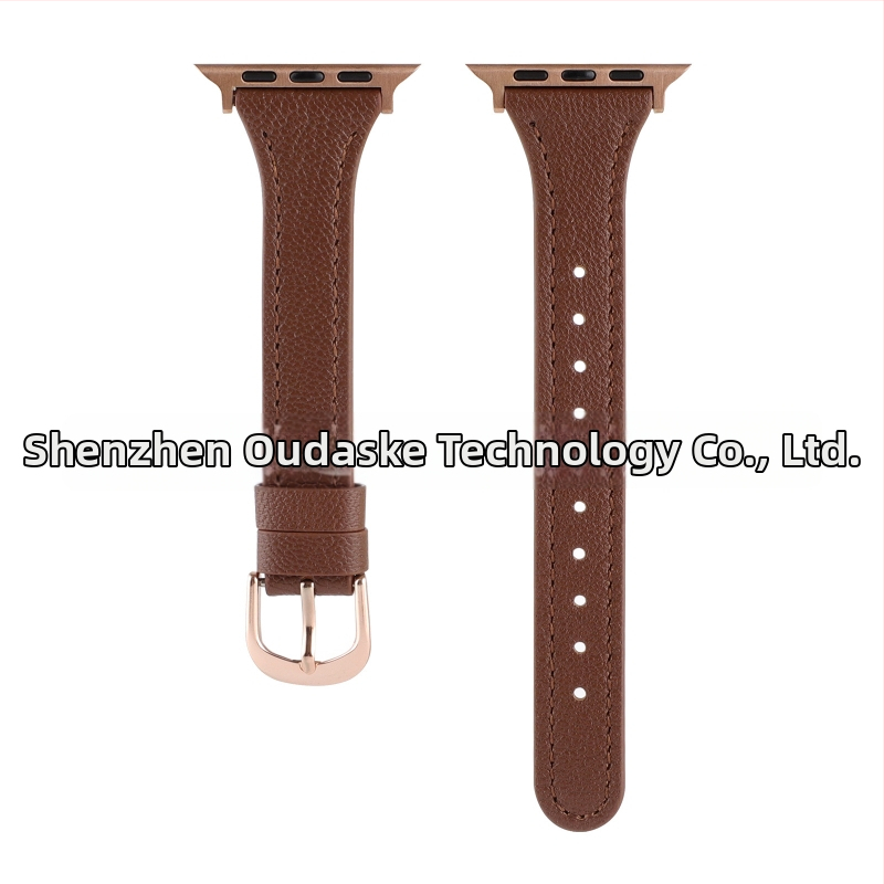 Apple Watch rihm looduslikust nahast liči-tekstuuriga, õhuke disain, ühildu Apple Watch Series 4–8 ja SE