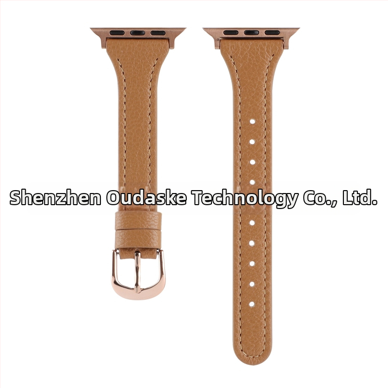 Apple Watch rihm looduslikust nahast liči-tekstuuriga, õhuke disain, ühildu Apple Watch Series 4–8 ja SE