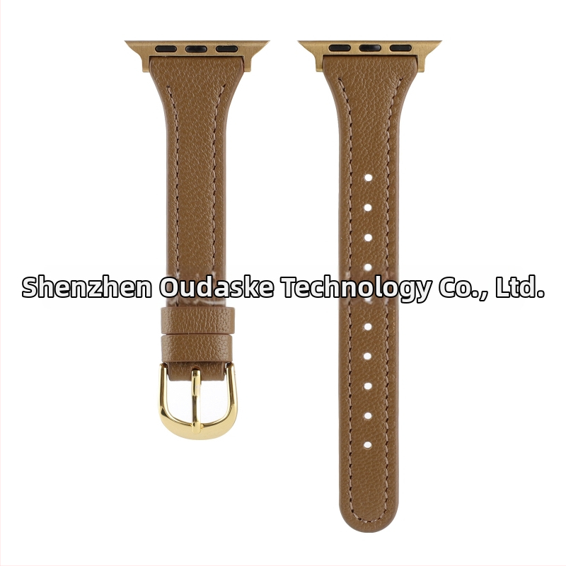 Apple Watch rihm looduslikust nahast liči-tekstuuriga, õhuke disain, ühildu Apple Watch Series 4–8 ja SE