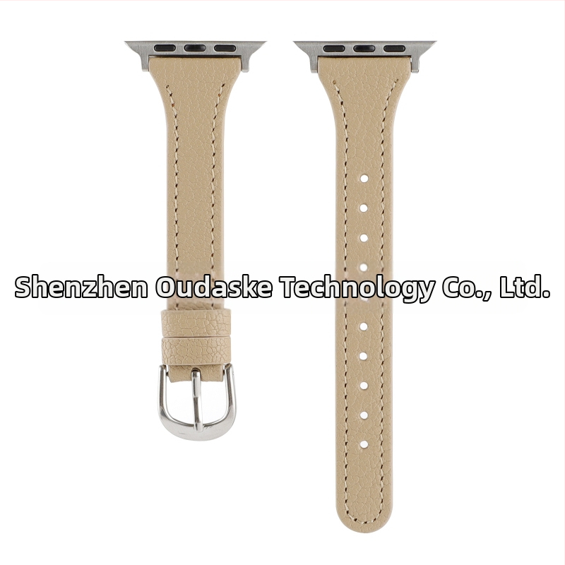 Apple Watch rihm looduslikust nahast liči-tekstuuriga, õhuke disain, ühildu Apple Watch Series 4–8 ja SE