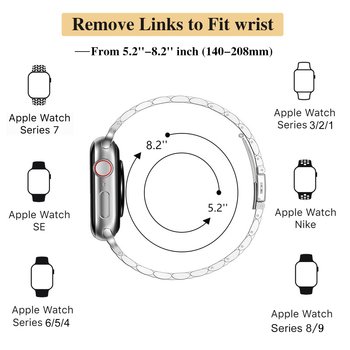 Ατσάλινη ζώνη για Apple Watch Ultra 2, 14 mm διεπαφή και αναδιπλούμενο κούμπωμα, συμβατή με Apple Watch Ultra 2