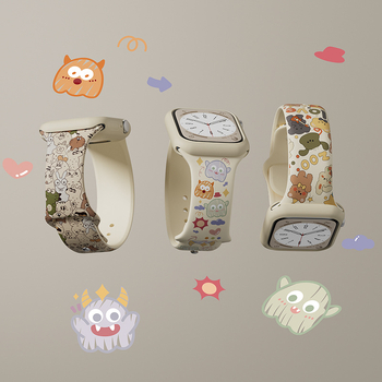 Λουρί Apple Watch – Πλαστικό, Στυλ Καρτούν, Κούμπωμα με Κουμπί, Συμβατό με Apple Watch, Μοντέρνο | Dazzling Digital