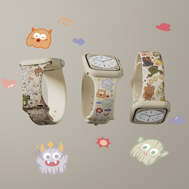 Λουρί Apple Watch – Πλαστικό, Στυλ Καρτούν, Κούμπωμα με Κουμπί, Συμβατό με Apple Watch, Μοντέρνο | Dazzling Digital