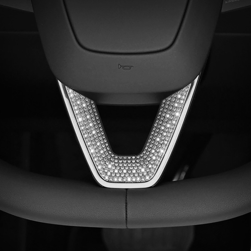 Yarisland Unutarnja dijamantna naljepnica za Tesla: središnja konzola, držač za čaše i panel prozora – cinkovo legura + rhinestones, prilagodljivo, kompatibilno s Model 3, Model X i Model S
