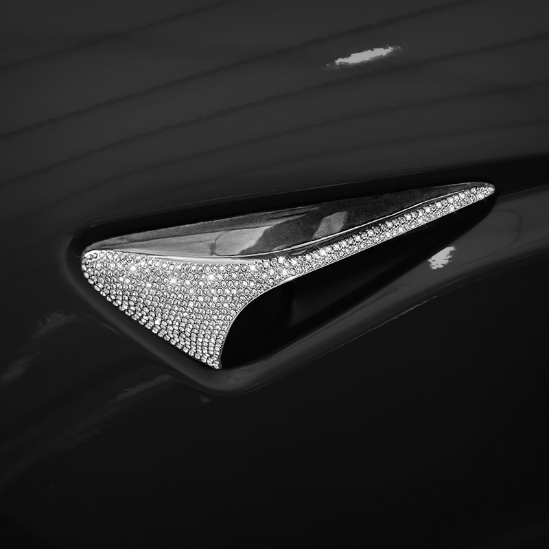 Yarisland Unutarnja dijamantna naljepnica za Tesla: središnja konzola, držač za čaše i panel prozora – cinkovo legura + rhinestones, prilagodljivo, kompatibilno s Model 3, Model X i Model S
