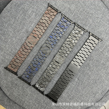 Qadir Brățară pentru Apple Watch din fibră de carbon, închidere magnetică, compatibilă cu Apple Watch Series 3–7 și SE