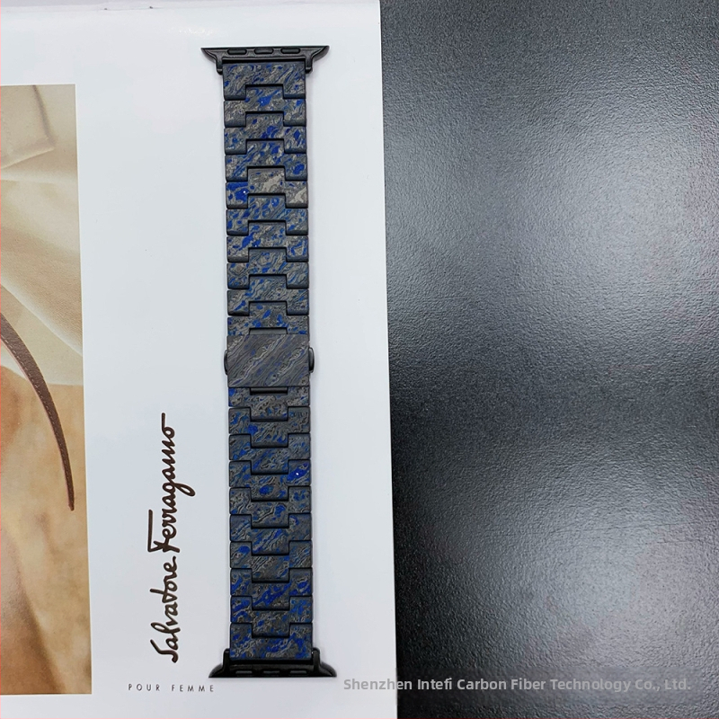 Qadir Brățară pentru Apple Watch din fibră de carbon, închidere magnetică, compatibilă cu Apple Watch Series 3–7 și SE