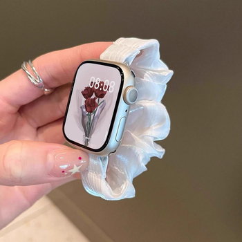 Scrunchie din chiffon Ice Silk pentru femei; Materialul curelei: Shell; Stil: afaceri; Tip închidere: vezi detalii; Modele compatibile: Alte