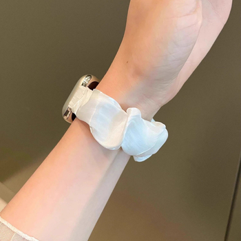 Scrunchie din chiffon Ice Silk pentru femei; Materialul curelei: Shell; Stil: afaceri; Tip închidere: vezi detalii; Modele compatibile: Alte