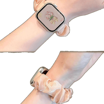 Scrunchie din chiffon Ice Silk pentru femei; Materialul curelei: Shell; Stil: afaceri; Tip închidere: vezi detalii; Modele compatibile: Alte